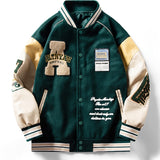 kkboxly Men's Oversize Vintage Baseball Jacket with Embroidered Letters Print - Perfect Gift for Him!