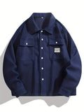 kkboxly  Solid Jackets For Men Dual Pockets Button Up Lapel Stylish Coat Jackets For Men
