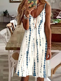 Kkboxly  Tie Dye Striped Spaghetti Dress, Casual V-neck Cami Dress, Women's Clothing