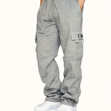 kkboxly  Men's Multi Pocket Cargo Pants, Casual Loose Fit Sports Pants