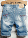 kkboxly  Men's Stylish Short Jeans, Casual Straight Distressed Fit Ripped Denim Shorts For Summer