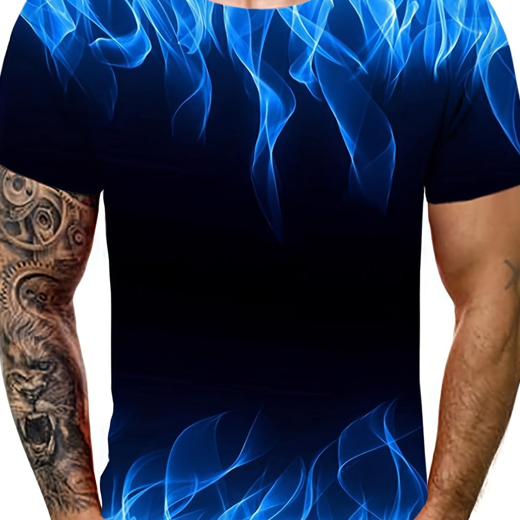 kkboxly  Plus Size Tees For Men, 3D Print Trendy Oversize Short Sleeve T-shirts, Summer Oversized Tops, Best Seller Gifts