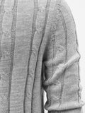 2025 kkboxly  Classic Design Knitted Pullover Sweater, Men's Casual High Stretch Crew Neck Cardigan Sweaters For Fall Winter
