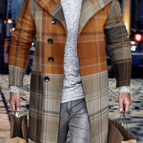 kkboxly  Plus Size Men's Plaid Windbreaker Coat Spring Fall Winter Fashion Tops Oversized Jacket For Males, Men's Clothing