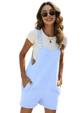 kkboxly  Solid Cami Jumpsuit, Casual Sleeveless Comfy Short Length Jumpsuit With Pockets, Women's Clothing
