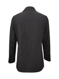 kkboxly  Double Breasted Lapel Blazer, Elegant Solid Long Sleeve Work Office Outerwear, Women's Clothing