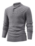 kkboxly  All Match Knitted Sweater, Men's Casual Warm Middle Stretch Shawl Collar Pullover Sweater For Men Fall Winter