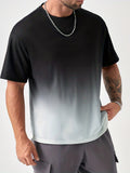 kkboxly  Men's Gradient Fashion T-Shirt, Plus Size Summer Top Men's Clothes
