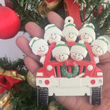 Christmas Family Car Resin Ornament - Festive Garden & Home Decor Hanging Charm