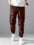 kkboxly Men's Stylish Black Cargo Pants With Flap Pockets - Perfect for Casual Wear!