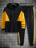 kkboxly  Plus Size Men's Stylish Hoodies & Sweatpants Sets, Drawstring Comfortable Suits, Best Sellers Gifts