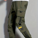 kkboxly New Men's Thin Flap Pocket Cargo Joggers Pants