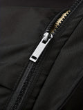 kkboxly  Men Flap Pocket Drawstring Hooded Jacket Without Tee