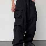 kkboxly kkboxly Solid Multi Flap Pockets Men's Straight Leg Cargo Pants, Loose Casual Outdoor Pants, Men's Work Pants For Hiking Fishing Angling