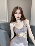 kkboxly  Enticing Cut Out Bodycon Dress, Backless Strappy Slim Babydoll, Women's Sexy Lingerie & Underwear