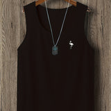 kkboxly  Stylish Flamingo Pattern Print Men's Loose Lapel Collar Casual Vest, Men's Clothing
