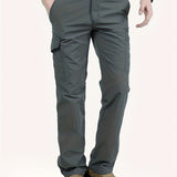 kkboxly  Fashionable Men's Solid Color Overalls, Waterproof, Quick Drying And Breathable Casual Trousers, Fashionable And Versatile