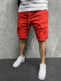 kkboxly Mens Casual Non Stretch Loose Fit Drawstring Cotton Cargo Shorts With Pockets, Male Clothes For Summer