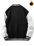 kkboxly  Men's "NEW YORK" Print Fleece Lightweight Varsity Jackets, Trendy Color Block Baseball Jacket, Thermal Outerwear Men's Clothes Fall Winter