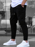 kkboxly kkboxly  Solid Color Men's Spring Summer Thin Drawstring Sweatpants With Pockets For Outdoor, Running Jogging