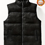 Men's Winter Vest, Lightweight Sleeveless Thermal Zip Up Tops For Men's Winter Outdoor
