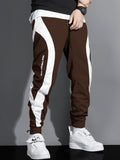 kkboxly  Men's Color Block Joggers, Casual Stretch Waist Drawstring Sweatpants Track Pants