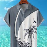 kkboxly  New Man's Hawaiian Vintage Button Down Short Sleeve Shirts Best Sellers