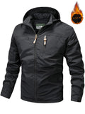 kkboxly  Men's Warm Thick Hooded Windbreaker Jacket, Casual Jacket For Fall Winter Outdoor Activities