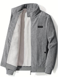kkboxly  Men's Zip-Up Collar Corduroy Cotton Jacket