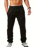 kkboxly  Men's Loose Fit Comfy Trousers, Casual Street Style Cotton Pants