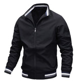 kkboxly  Men's Casual Long Sleeves Stand Collar Zipper Sports Jackets