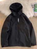 Men's Casual Hooded Waterproof Windbreaker Jacket Coat Regular Fit Coat For Spring Autumn Outdoors Hiking
