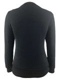 Solid Plunging Knit Sweater, Casual Long Sleeve Simple Sweater, Women's Clothing