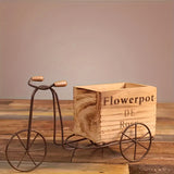1pc Rustic Wooden Tricycle Planter - Vintage Iron Bicycle Flower Pot Holder with Farmhouse Decor - Ideal for Indoor/Outdoor Garden Display, Home & Office Desk, and Holiday Gift Decorations