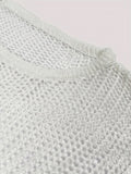 kkboxly  Men's Solid Open Knit Top
