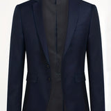 kkboxly  Two Button Blazer, Men's Casual Solid Color Flap Pocket Lapel Sports Coat For Spring Fall Business