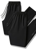 kkboxly Men's Stylish Comfy Solid Joggers With Pockets, Active Breathable Slim-fit Drawstring Men's Bottom Clothing For Hiking Jogging Cycling Outdoor Fitness Workout