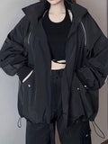 kkboxly  Solid Hooded Jacket, Casual Zip Up Long Sleeve Outerwear With Pocket, Women's Clothing