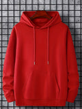 kkboxly Solid Color Hoodies For Men, Graphic Hoodie With Kangaroo Pocket, Comfy Loose Drawstring Trendy Hooded Pullover, Mens Clothing For Autumn Winter