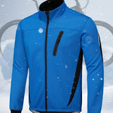 kkboxly  Men's Thickened Warm Jacket, Coat Windproof Waterproof Coldproof Mountain Bike Riding Suit, Winter Reflective Top