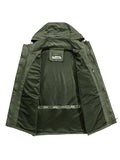 kkboxly  Men's Casual Sports Outdoor Windproof Waterproof Windbreaker Jacket, Detachable Hooded Jacket Outerwear