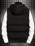 kkboxly  Warm Winter Hooded Vest, Men's Casual Zip Up Vest For Fall Winter