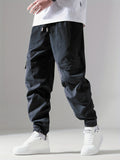 Casual Loose Fit Multi-pocket Drawstring Cargo Pants, Men's Joggers For Spring And Fall