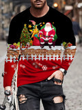 kkboxly  Christmas Pattern Print, Men's Graphic Design Crew Neck Active T-shirt, Casual Comfy Tees Tshirts For Summer, Men's Clothing Tops For Daily Gym Workout Running