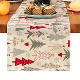 1pc Festive Christmas Linen Table Runner - Table Runners for Holiday Decor, Kitchen Dining Room Scene Decoration, Party Supplies, Gift Ideas, and Atmosphere Decoration
