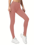 kkboxly  High Waist Skinny Leggings, Solid Casual Leggings, Women's Clothing