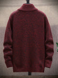 Men's Full Zip Up Casual Stand Collar Cardigan, Regular Fit Knitted Sweater Jacket Coat With Pockets For Winter Fall