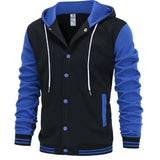 kkboxly  Hoodie Baseball Jacket, Hooded Varsity Baseball Jacket Letterman Jacket, Men’s Coat For Spring Fall