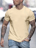 kkboxly  Plus Size Assorted Colors Basic Tees For Male, Oversized Causal T-shirts For Summer Fitness Leisurewear, Men Clothing