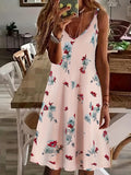 Kkboxly  Floral Print Spaghetti Dress, Casual Backless Cami Dress For Summer, Women's Clothing